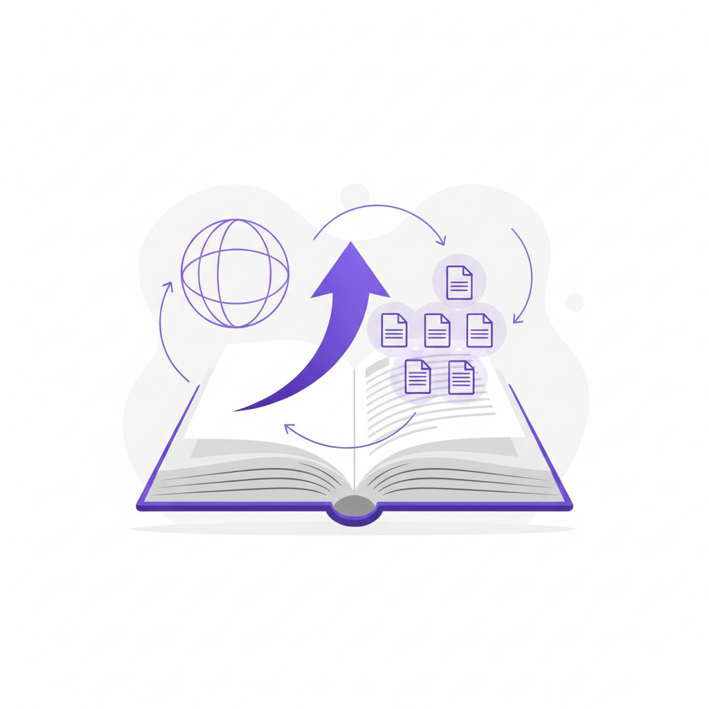 Illustration of a person using a giant magnet to pull link icons from a competitor's web page to their own.