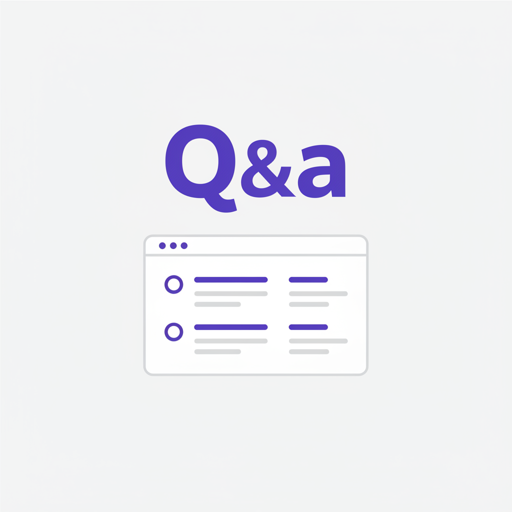 An illustration of a person finding a clear answer on a page filled with question and answer icons, representing an effective FAQ page.