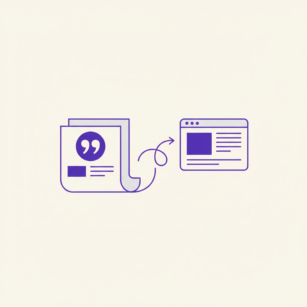 Illustration of a founder providing an expert quote which turns into a backlink to their company website.